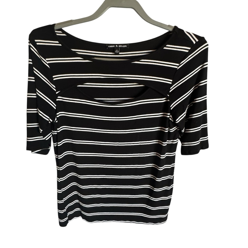 Cable & Gauge Black and White Short Sleeve Tee